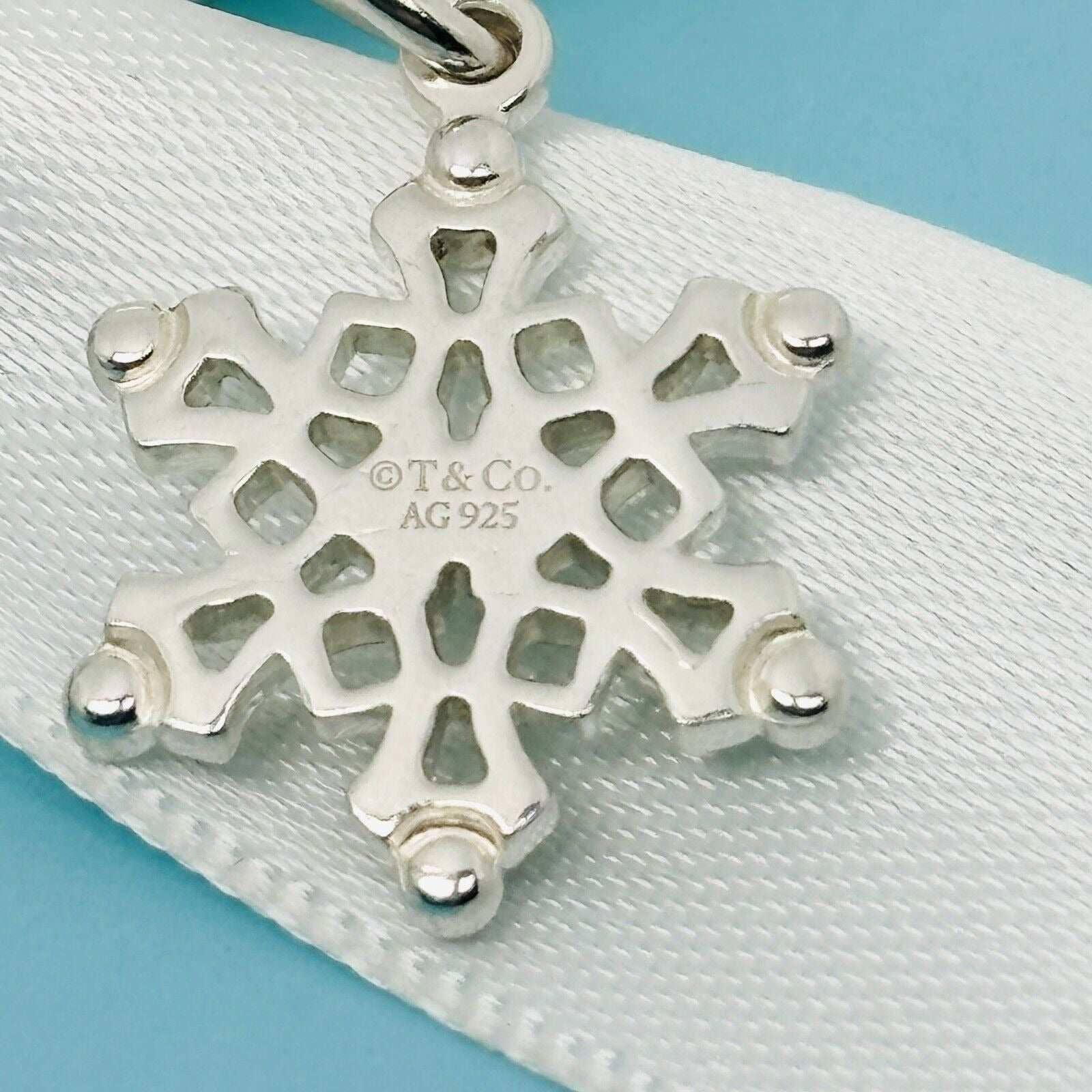 Tiffany & Co Snowflake Charm or Pendant in Sterling Silver