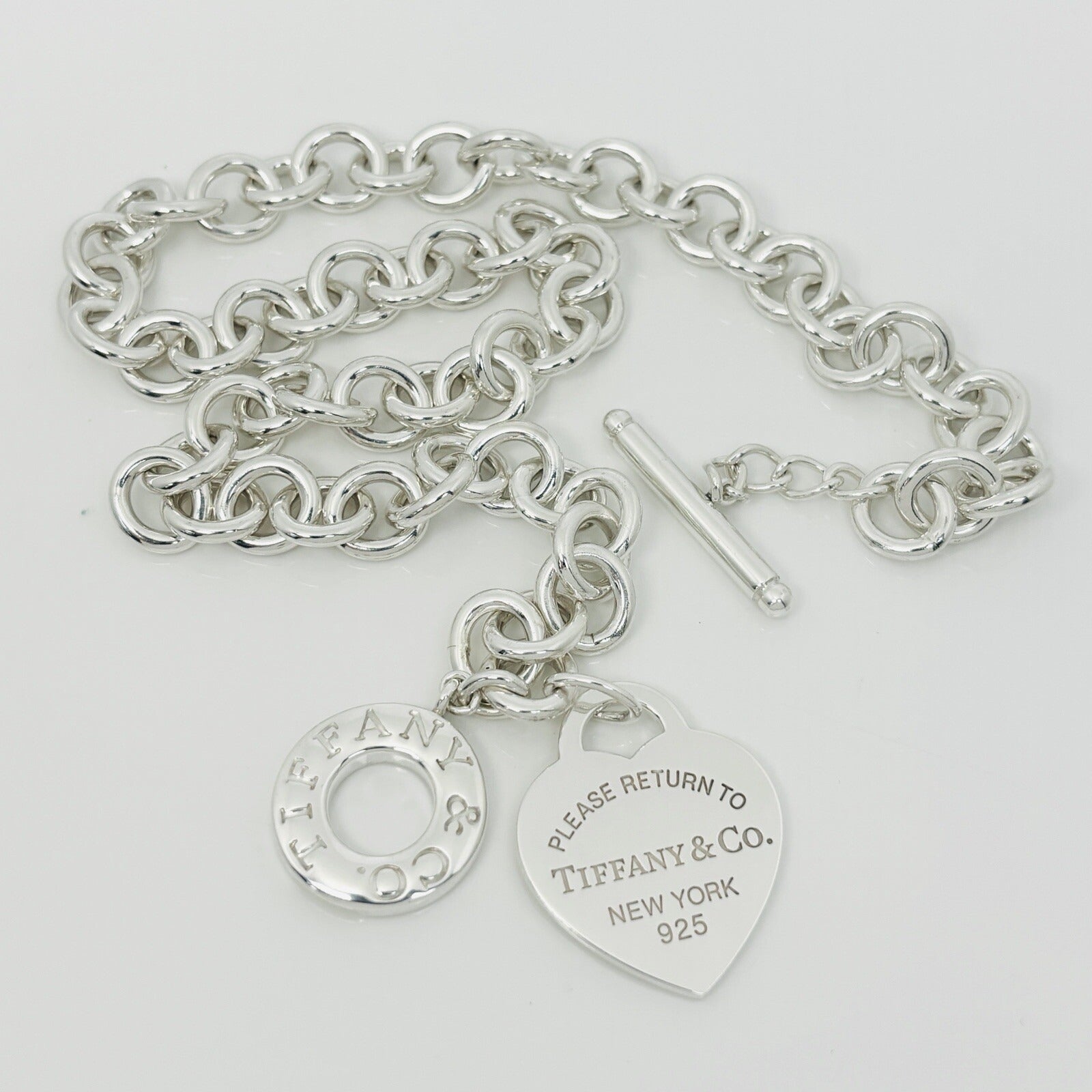 18" Please Return to Tiffany Large Heart Tag Toggle Necklace in Sterling Silver - 0