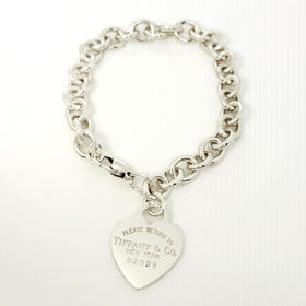 9" Extra Large Please Return to Tiffany New York Heart Tag Charm Bracelet