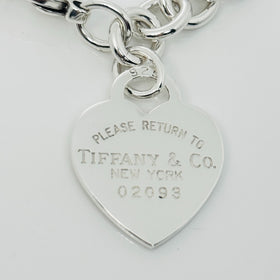 9" Extra Large Please Return to Tiffany New York Heart Tag Charm Bracelet - 0