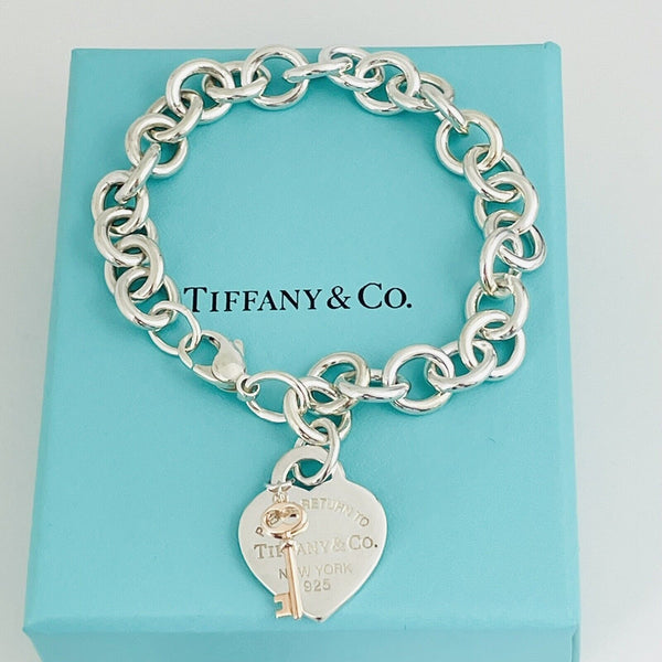Large 8.25" Return to Tiffany Heart Tag and Rubedo Key Charm Bracelet - 4