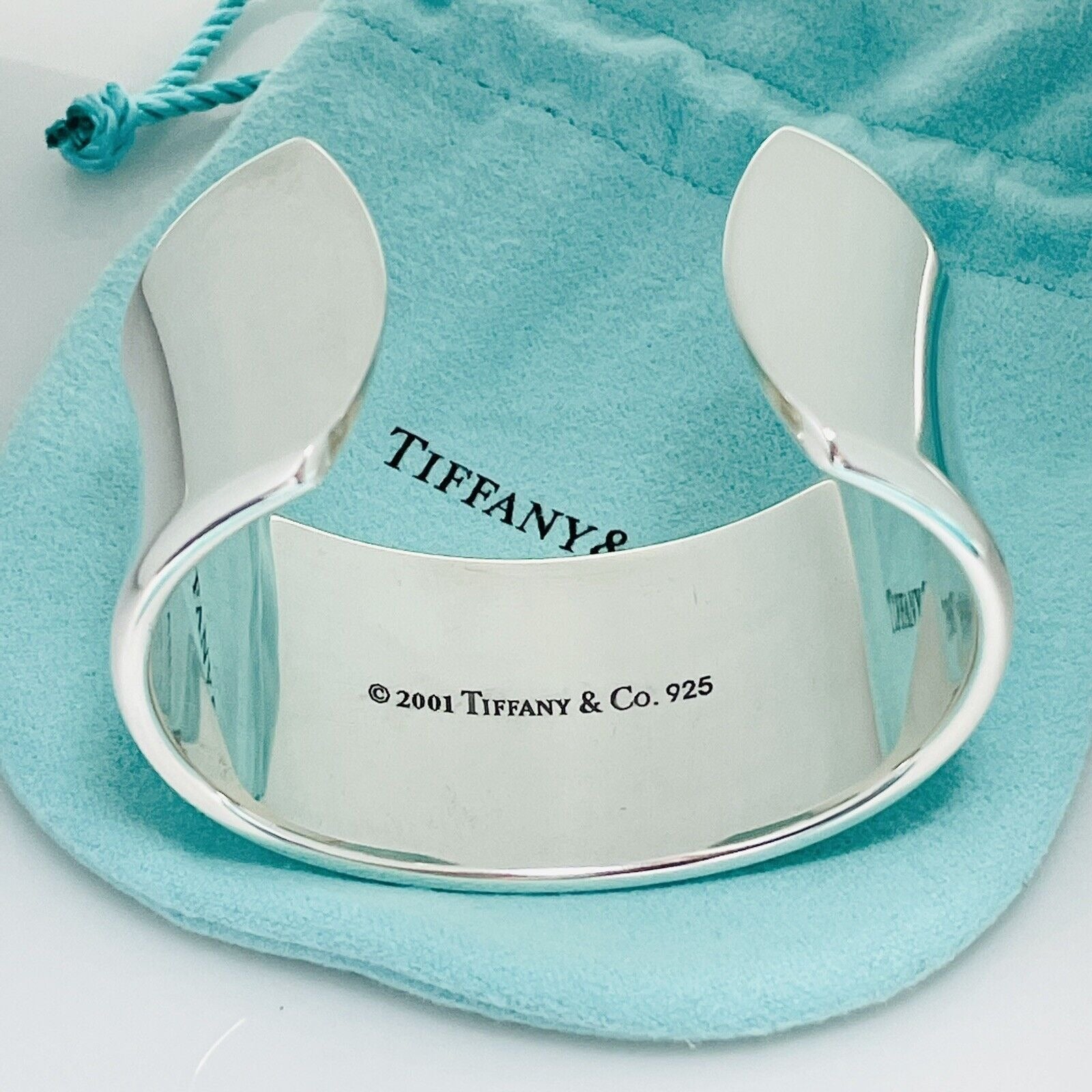 Size Small 6.25" Tiffany & Co 1837 Extra Wide Cuff Bracelet in Silver