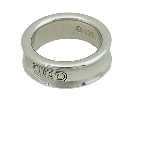 Size 5.5 Tiffany & Co 1837 Ring Concave Unisex in Sterling Silver AUTHENTIC