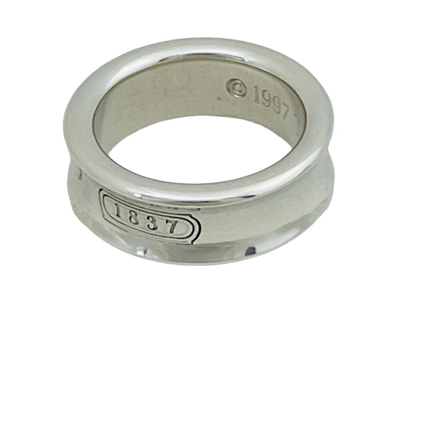 Size 5 Tiffany & Co 1837 Ring Concave Unisex in Sterling Silver AUTHENTIC
