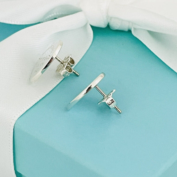 Return to Tiffany & Co Mini Heart Stud Earrings in Sterling Silver Authentic