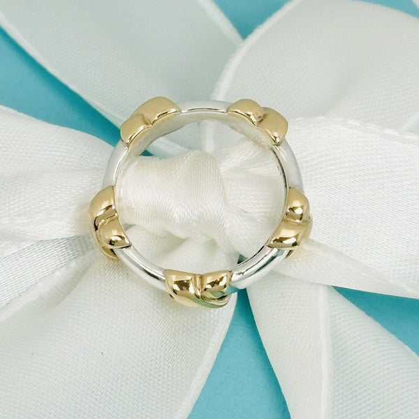 Tiffany & Co Signature X Gold and Silver Ring Size 5.5 - 5