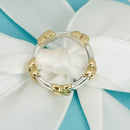 Size 5.5 Tiffany Signature X Kiss Ring in Yellow 750 Gold and Sterling Silver-5