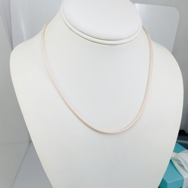 17.5" Tiffany & Co Sterling Silver  and Pink Rubber Necklace - 5