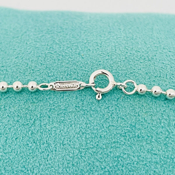 18" Tiffany & Co Atlas Dog Tag Pendant Bead Chain Necklace - 5