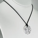 Tiffany & Co Notes 727 Fifth Ave White Bone Pendant on Silver Silk Cord Necklace - 3