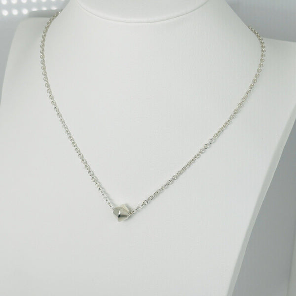 16" Tiffany Barrel Bead Rolo Chain Necklace in Sterling Silver - 1
