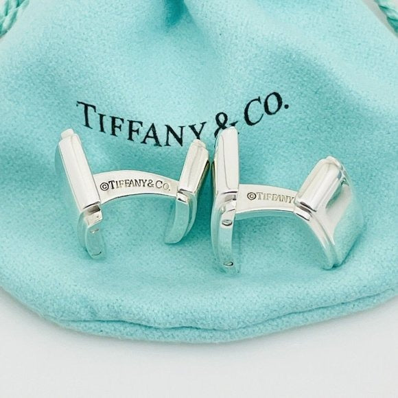Tiffany Metropolis Cuff Links in Sterling Silver Engravable
