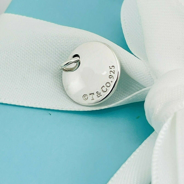 Tiffany Silver Letter P Alphabet Initial Round Circle Notes Charm Pendant - 5