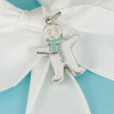 Tiffany & Co Gingerbread Man Christmas Charm in Blue Enamel and Silver - 1