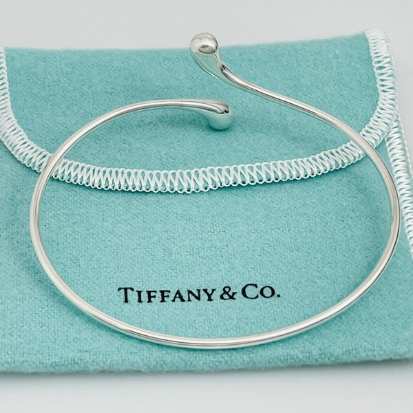 Tiffany & Co Elongated Teardrop Bangle Bracelet Elsa Peretti in Sterling Silver - 4