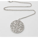 20" Tiffany Large Enchant Filigree Round Pendant Necklace and Chain / 925 Silver-1