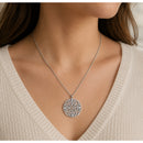 20" Tiffany Large Enchant Filigree Round Pendant Necklace and Chain / 925 Silver-2