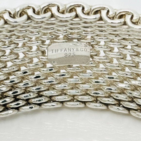 7.5" medium Tiffany & Co Extra Wide Somerset Mesh Bangle Bracelet