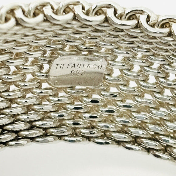 7.5" medium Tiffany & Co Extra Wide Somerset Mesh Bangle Bracelet