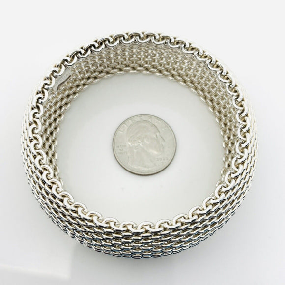 7.5" medium Tiffany & Co Extra Wide Somerset Mesh Bangle Bracelet