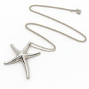 Tiffany & Co. Starfish Pendant Extra Large by Elsa Peretti Silver 30" Bead Necklace-1
