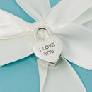 Tiffany & Co I  LOVE YOU Heart Padlock Charm Pendant in Sterling Silver-1