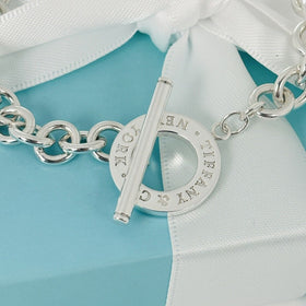 7.5" Large Tiffany & Co New York Toggle Bracelet in 925 Sterling Silver - 0