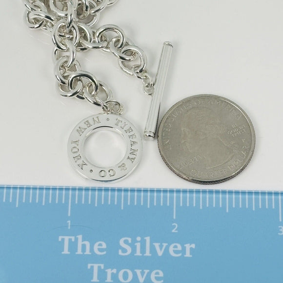 7.5" Large Tiffany & Co New York Toggle Bracelet in 925 Sterling Silver