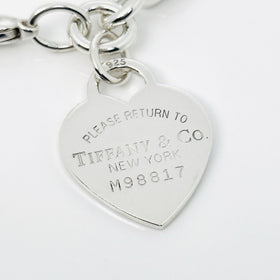 9" Large Please Return to Tiffany New York Heart Tag Charm Bracelet - 0