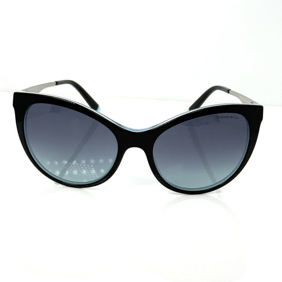 Tiffany & Co Women's Sunglasses Silver Diamond Point Black Blue TF4159 8274/9S
