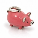 RARE Tiffany & Co Pink Enamel Pig Charm Pendant in Sterling Silver-1