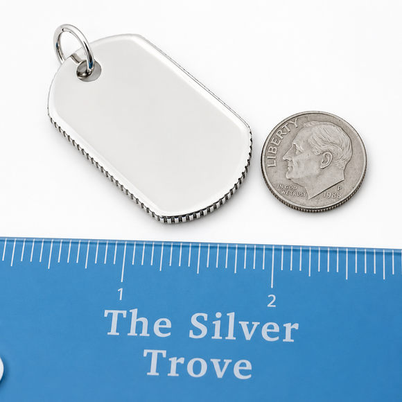 Tiffany & Co Mens Coin Edge ID Dog Tag Pendant in Sterling Silver
