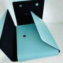 Tiffany Blue Leather Folding Necklace Presentation Blue Gift Storage Pouch-4