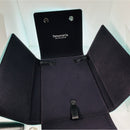 Tiffany Blue Leather Folding Necklace Presentation Blue Gift Storage Pouch-5