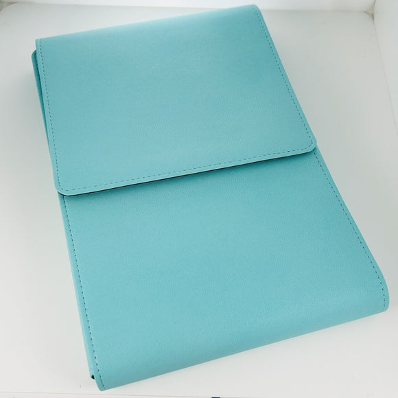 Tiffany Blue Leather Folding Necklace Presentation Blue Gift Storage Pouch
