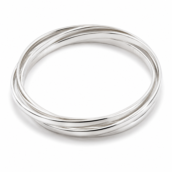 7.5" Tiffany & Co. 5 Five Band Melody Bangle Bracelet Interlocking by Paloma Picasso