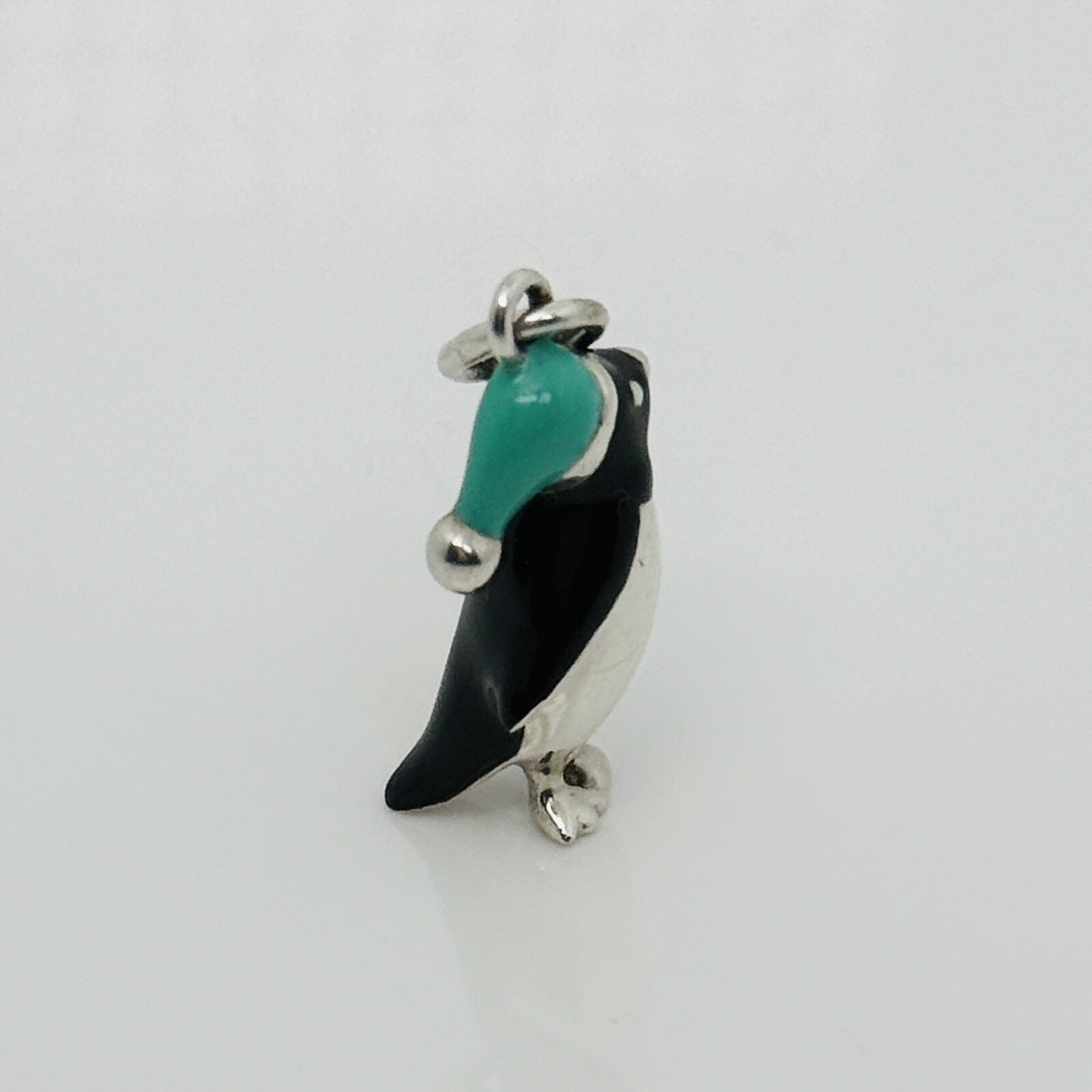 Tiffany & Co Christmas Penguin Charm or Pendant in Blue Enamel and Silver