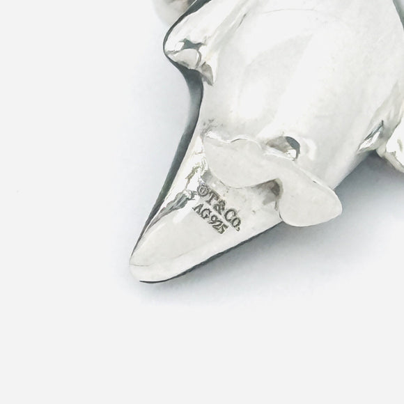 Tiffany & Co Christmas Penguin Charm or Pendant in Blue Enamel and Silver