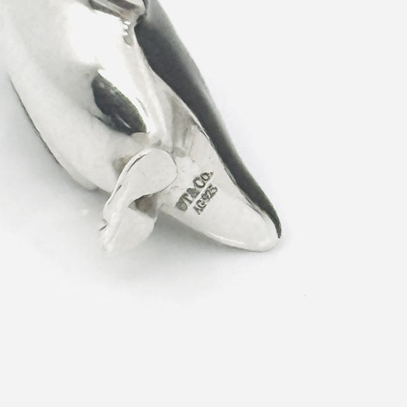 Tiffany & Co Christmas Penguin Charm or Pendant in Blue Enamel and Silver