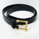 Tiffany Black Lizard Skin Leather Mens Belt Size 32 with Gold Tone Belt Buckle-1