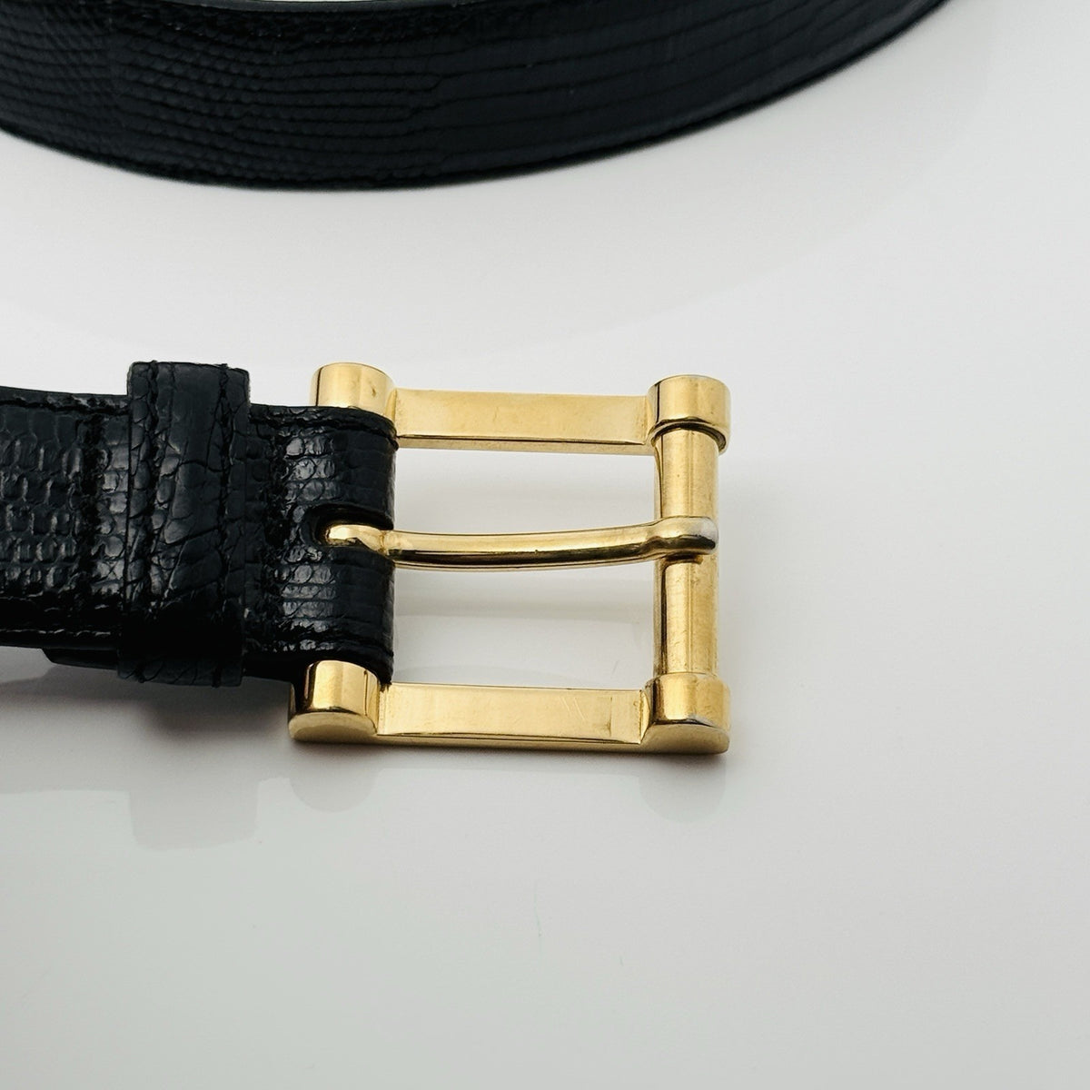 Tiffany & Co.Black Genuine Crocodile Belt Size 32 Vintage But NEW BELTLEY Genuine Black Crocodile Belt with Monkey Buckle For Men main image 4