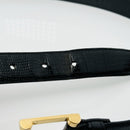 Tiffany Black Lizard Skin Leather Mens Belt Size 32 with Gold Tone Belt Buckle-5