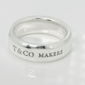 Size 7.5 Tiffany Makers Slice Ring Medium 6.7mm Band in Sterling Silver