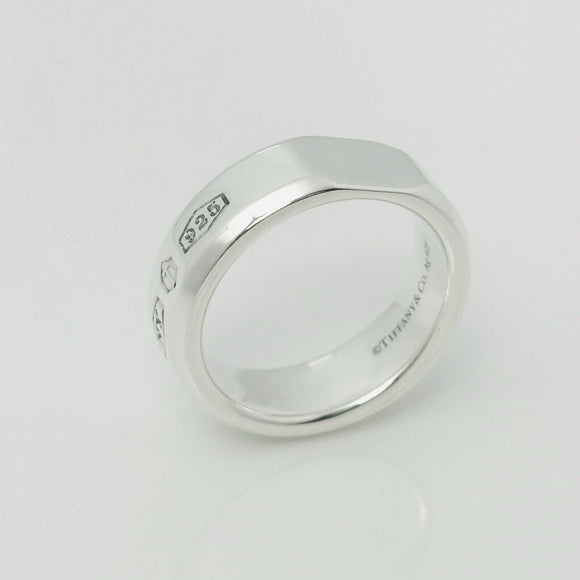 Size 7.5 Tiffany Makers Slice Ring Medium 6.7mm Band in Sterling Silver