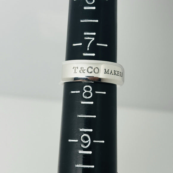 Size 7.5 Tiffany Makers Slice Ring Medium 6.7mm Band in Sterling Silver