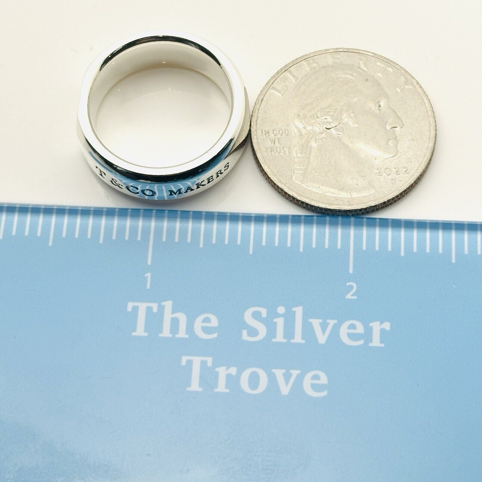 Size 7.5 Tiffany Makers Slice Ring Medium 6.7mm Band in Sterling