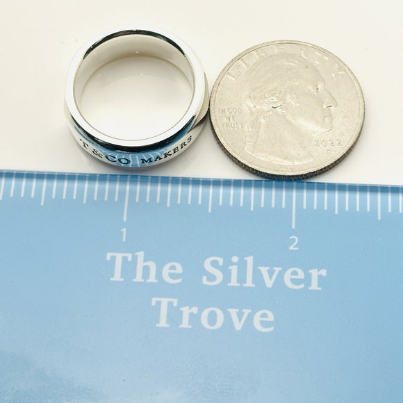 Size 7.5 Tiffany Makers Slice Ring Medium 6.7mm Band in Sterling Silver
