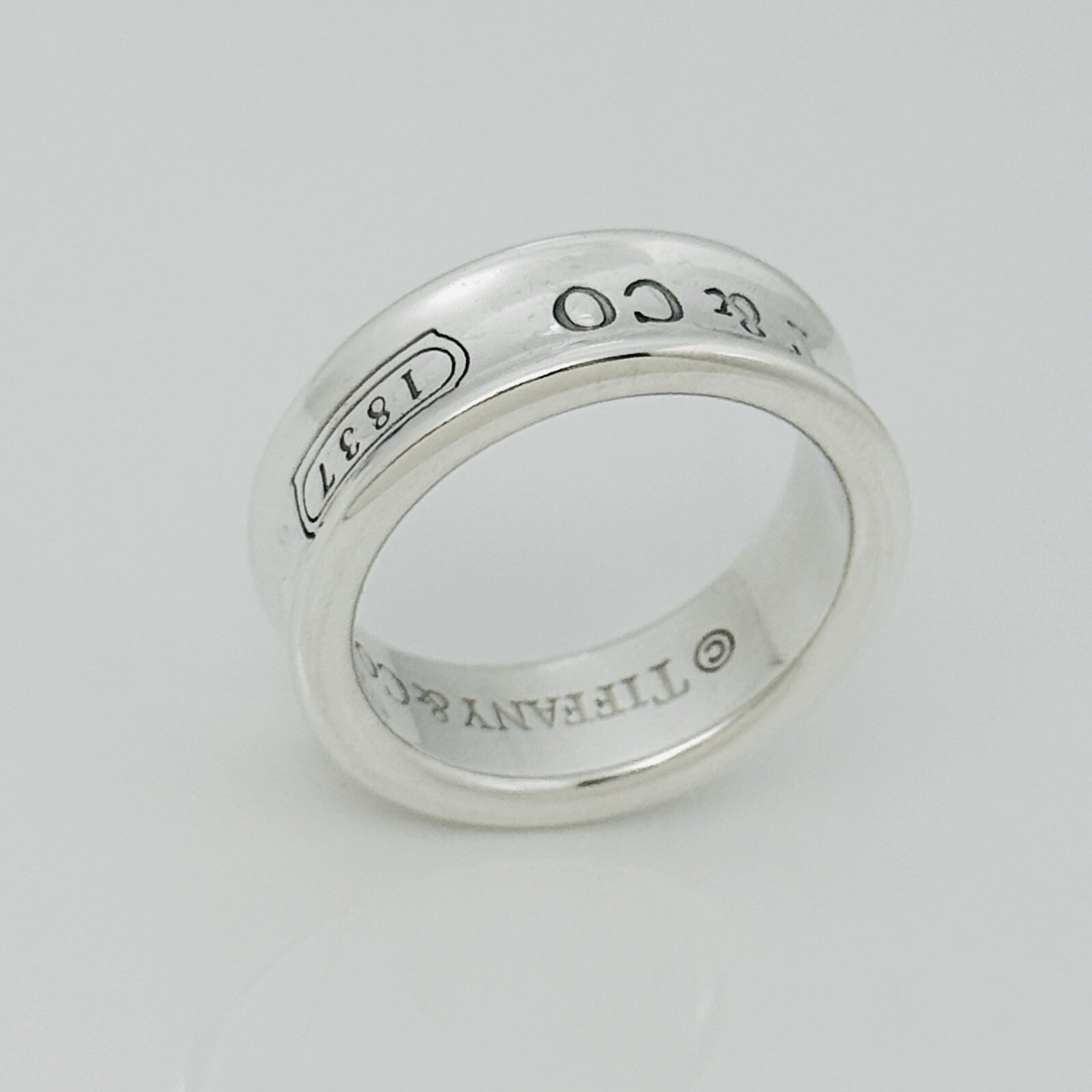 Size 5.5 Tiffany & Co 1837 Ring Concave in Sterling Silver | The