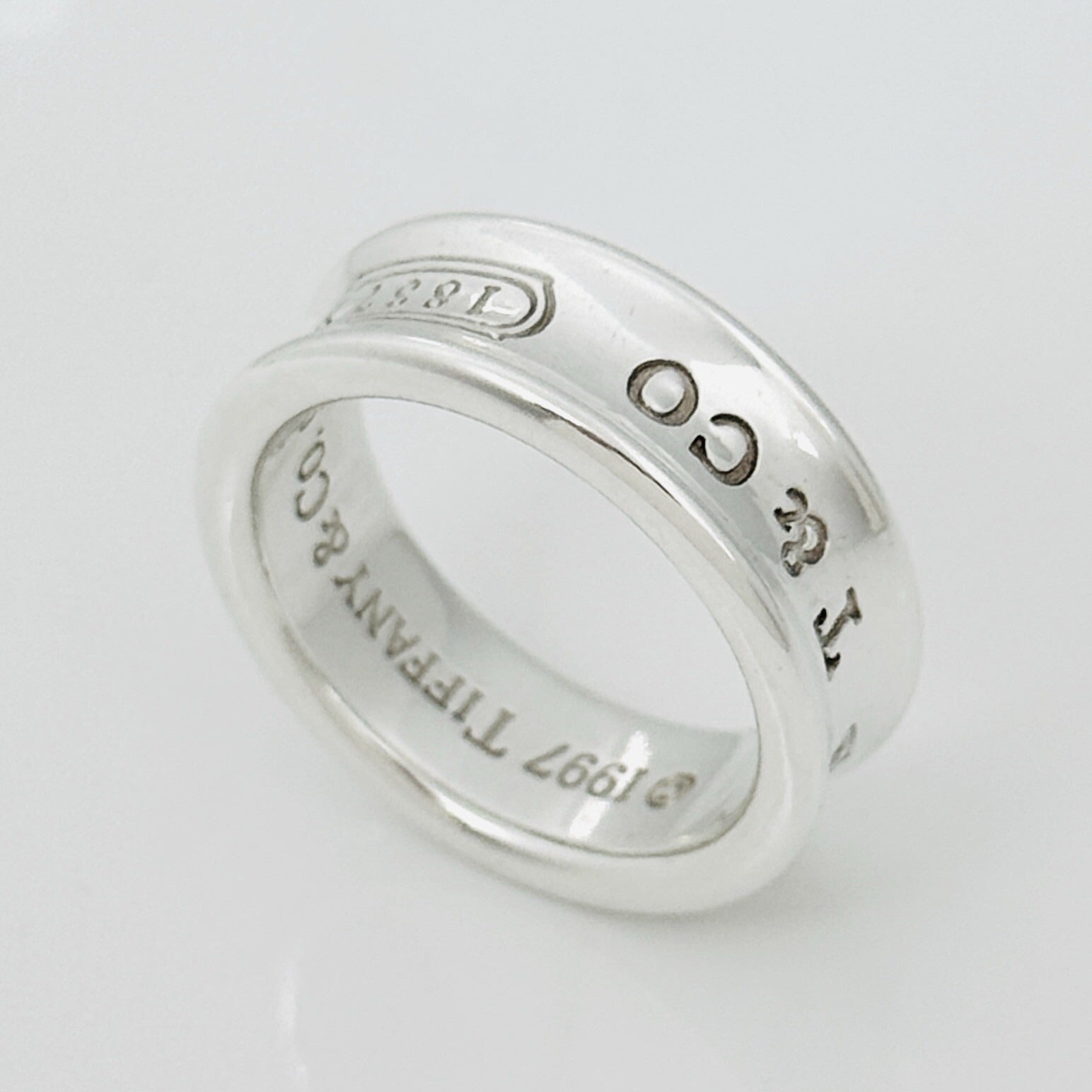 Size 5.5 Tiffany & Co 1837 Ring Concave in Sterling Silver