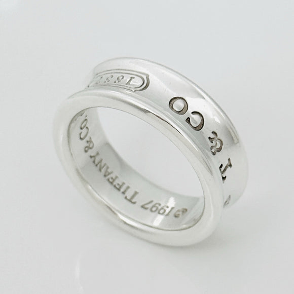 Size 5.5 Tiffany & Co 1837 Ring Concave in Sterling Silver